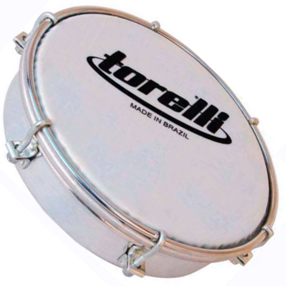 TAMBORIM 6" BRANCO PELE LEITOSA